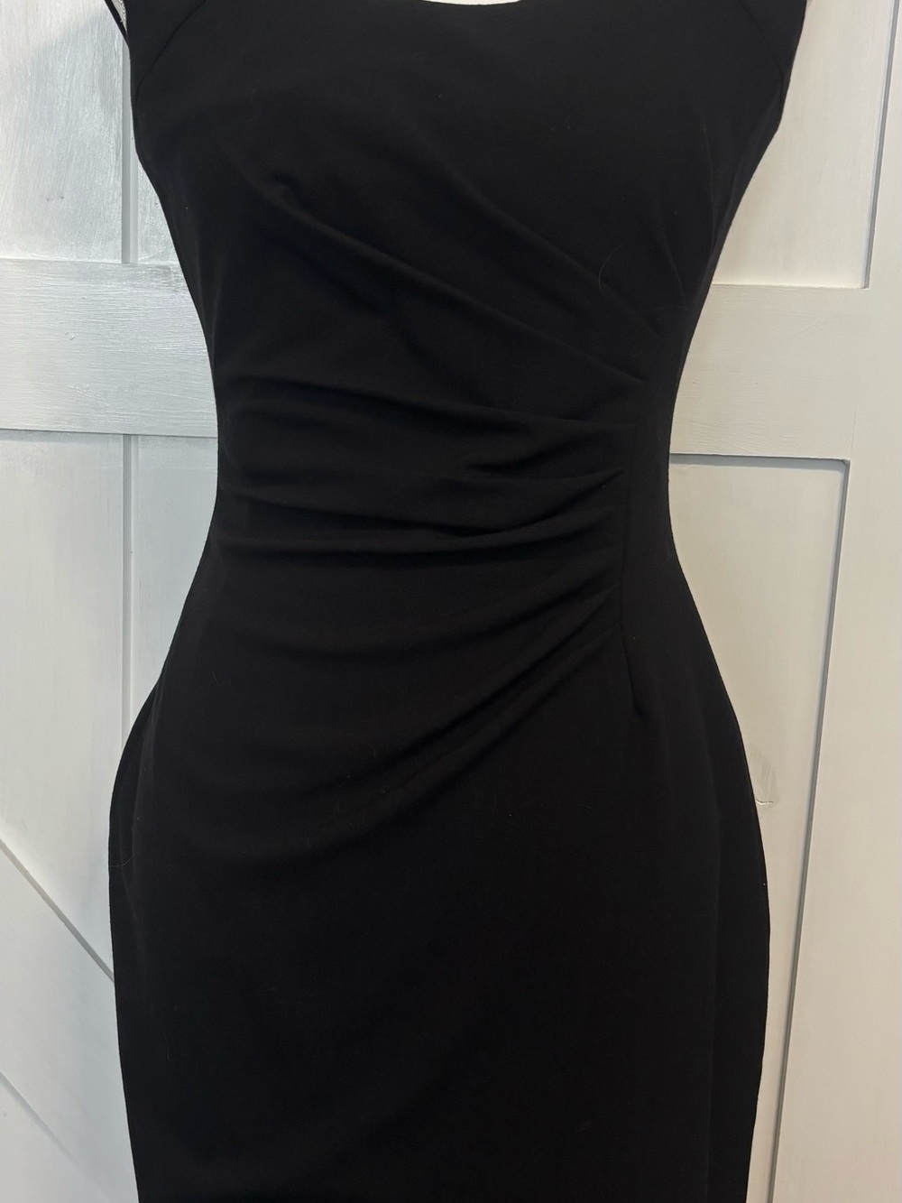 Calvin Klein Black Ruched Sheath Dress
